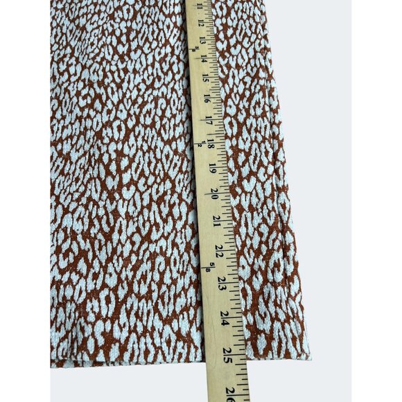 Loft Leopard Print Midi Pencil Skirt Cotton/Polyester Blend Size Medium - Picture 3 of 10